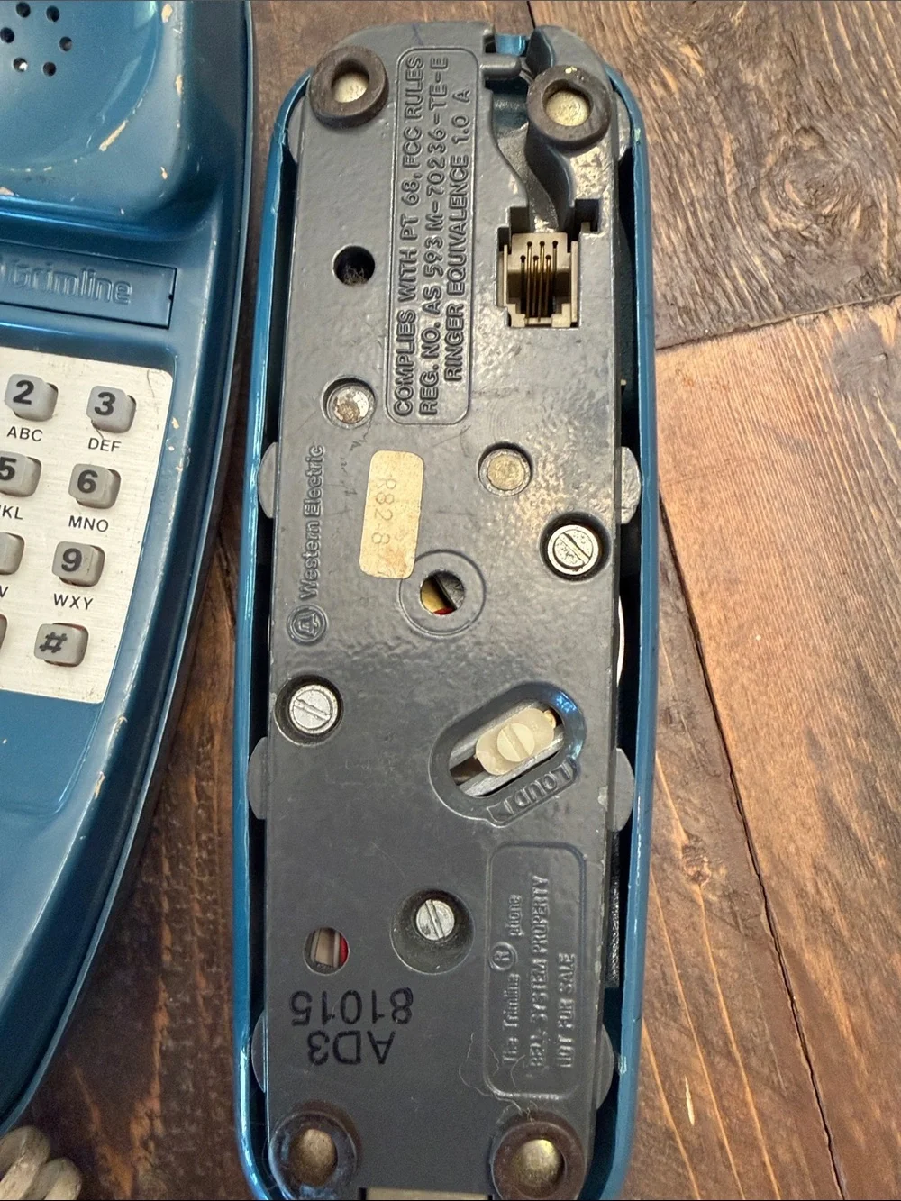 Vintage Western Electric Bell Mediterranean Blue Trimline Touch Tone Phone 📞
